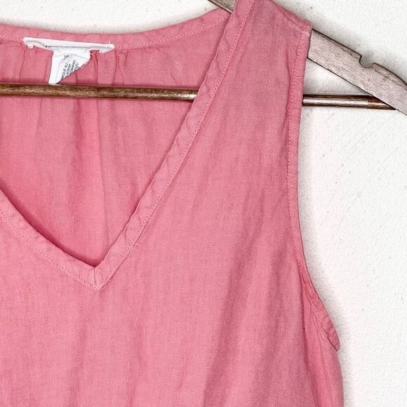 Lucky Brand Linen Light Pink Tiered Midi Sleeveless Dress - Women’s US XS - Picture 3 of 8